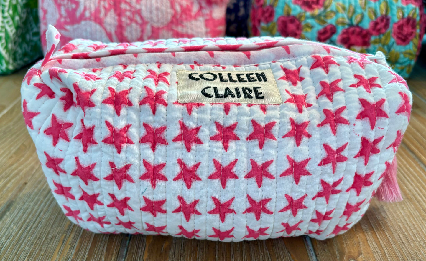 Suzanne Medium Pink Stars Toiletry Bag