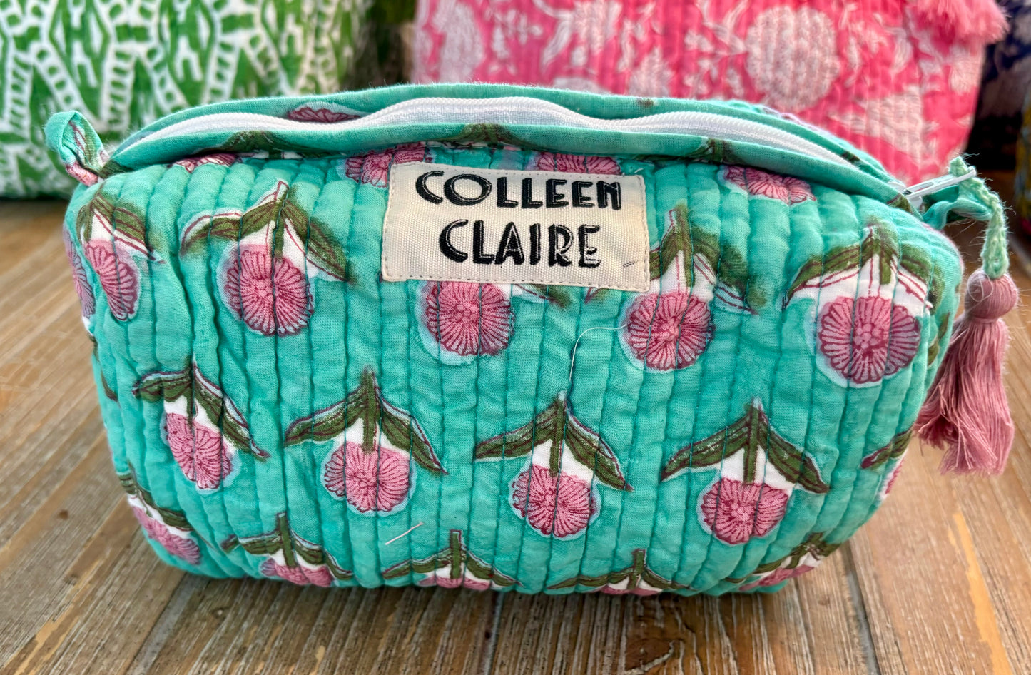 Suzanne Medium Blue & Pink Toiletry Bag