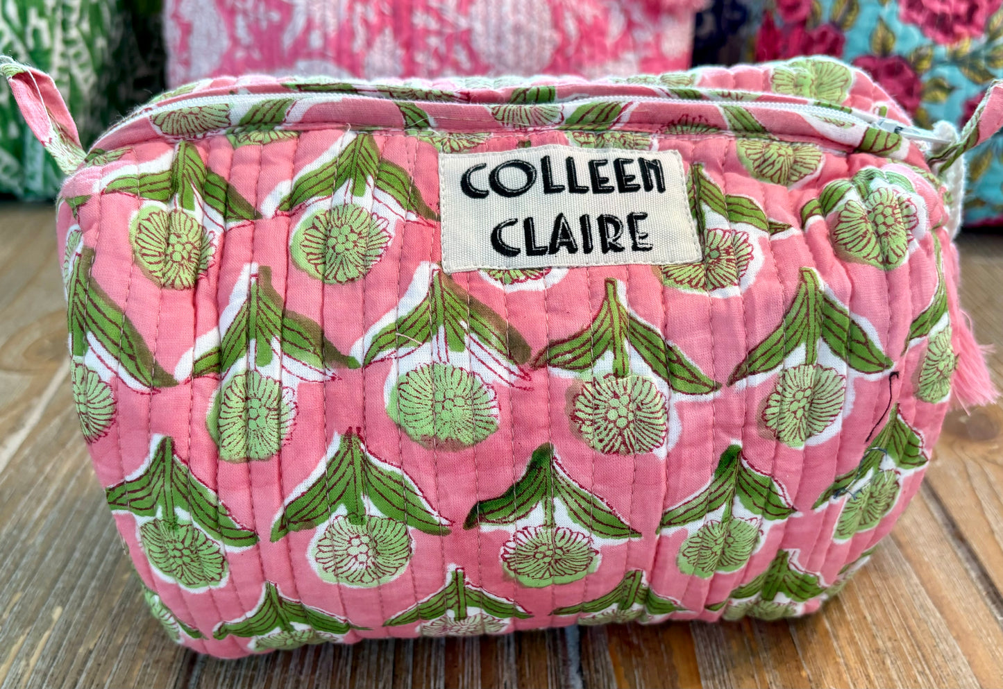 Suzanne Medium Pink & Green Toiletry Bag