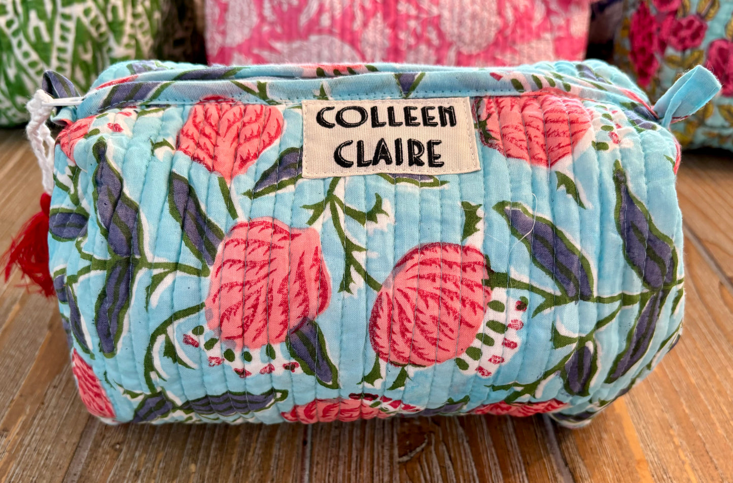 Suzanne Medium Teal & Pink Toiletry Bag
