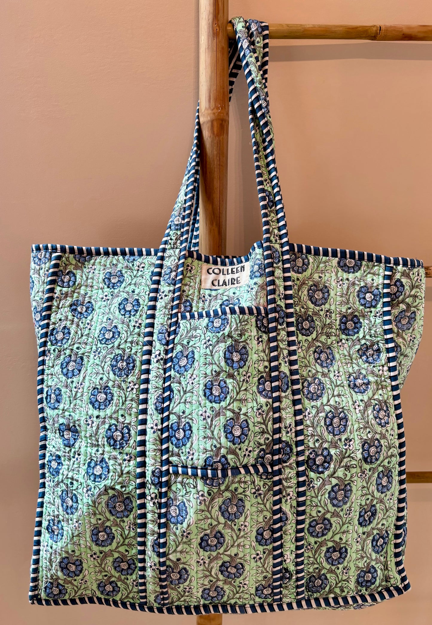 Carrie Tote Sage & Blue Multi