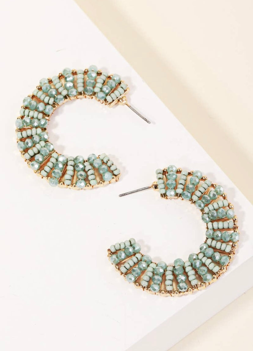 Megan Sea Glass Hoop