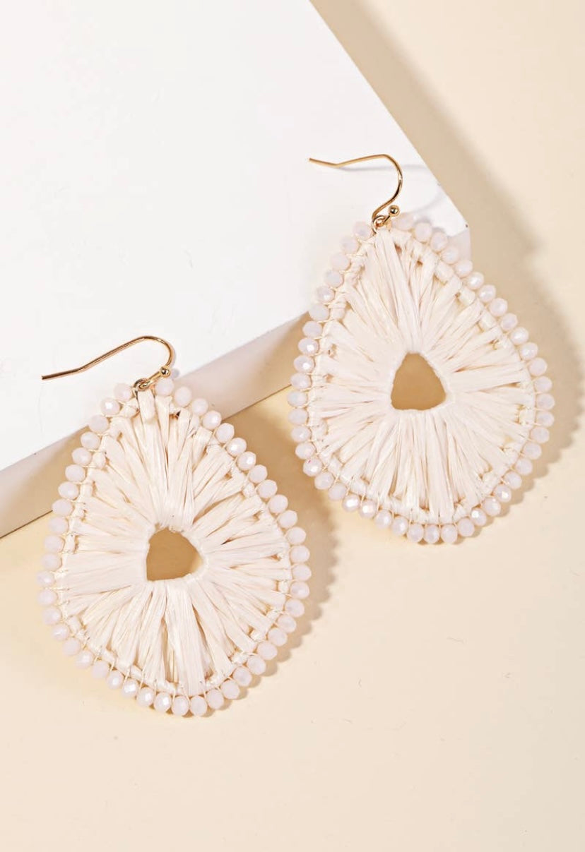 Karen Raffia Beaded Earring