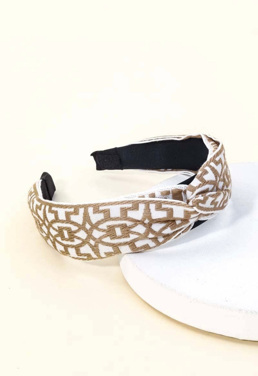 Knot Headband Geo Print